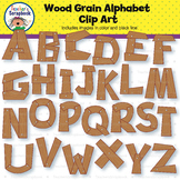 Wood Grain Alphabet Clip Art