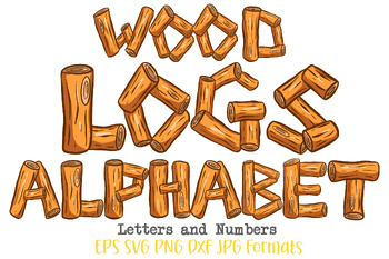 Preview of Wood Log Tree Woodland Font Letter Alphabet ABC Cartoon PNG For Children