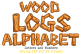 Wood Log Tree Woodland Font Letter Alphabet ABC Cartoon PN