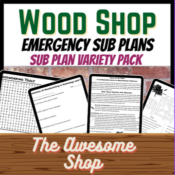 Preview of Woodshop Emergency Sub Plan Bundle for Middle and High School