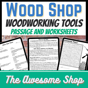 Preview of Wood Shop Emergency Sub Plans Shop Tools Informational Text W/Worksheets