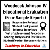 4 Sample Woodcock-Johnson IV Evaluation Reports