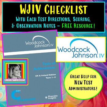 Preview of Woodcock-Johnson IV (WJIV) - Checklist - Directions Observation Notes