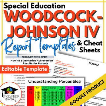 Preview of Woodcock Johnson Report Templates and Cheat Sheets - Special Education Teacher