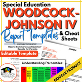 Woodcock Johnson Report Templates and Cheat Sheets - Speci