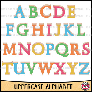 Wooden Alphabet Letters Clipart by Round Owl Resources | TPT