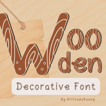 Preview of Wooden Decorative Font-File Downloads for OTF, TTF and WOFF
