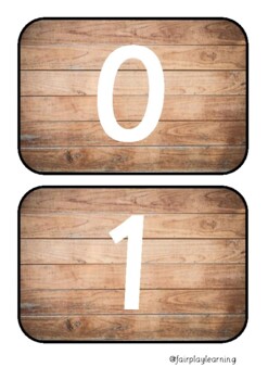 Preview of Wooden Number Line Flashcards 0-20