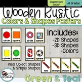 Wooden Rustic Classroom Decor Green and Teal Colors and Sh