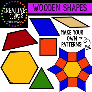 Preview of Wooden Shapes {Creative Clips Digital Clipart}