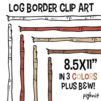 Preview of Wooden Stick Log Border Clipart
