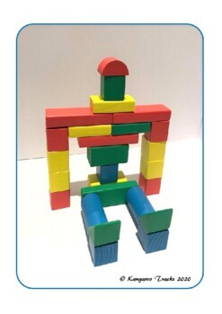 Preview of Wooden block ROBOT construction building card for Kindergarten/Prep/Pre-K