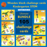 Wooden block building challenge cards Block Center Activit