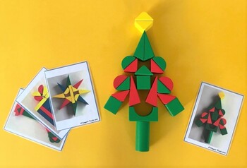 Preview of Wooden block building challenge cards - Christmas activity for block center