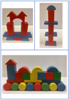 Wooden block building challenge cards for Pre-School/Kindergarten STEM