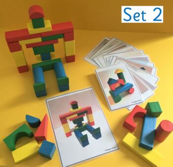 Preview of Wooden block building challenge cards for Pre-School/Kindergarten STEM (Set 2)