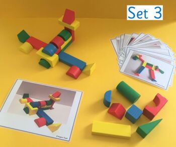 Preview of Wooden block building challenge cards for Pre-School/Kindergarten STEM (Set 3)
