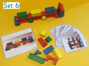 Preview of Wooden block building challenge cards for Pre-School/Kindergarten STEM (Set 6)