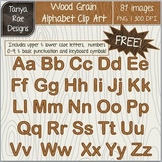 Woodgrain Alphabet Digital Clip Art FREEBIE!