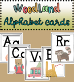 Woodland Alphabet ABC posters cards animal classroom borde