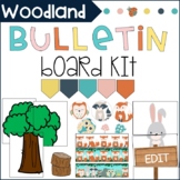 Woodland Animal Bulletin Board Kit | EDITABLE