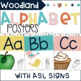 Woodland Animal Classroom Alphabet Posters (with ASL)