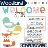 Woodland Animal Classroom Decor | Welcome Sign EDITABLE