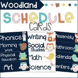 Woodland Animal Classroom Schedule Cards