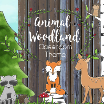 Preview of Woodland Animal Classroom Decor Editable