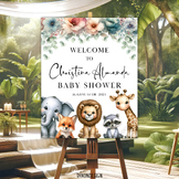 Woodland Animal ,Little Wild Baby Shower Welcome Sign, Saf