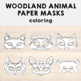 Wolf Paper Mask Printable Woodland Forest Animal Coloring Craft Activity