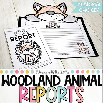 Preview of Woodland Animal Reports with Bulletin Board Kit | Informational Writing Activity