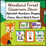 Woodland Forest Animal Classroom Poster Decor with D'nealian Font