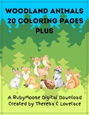 Woodland Animals, 20 Coloring Pages PLUS