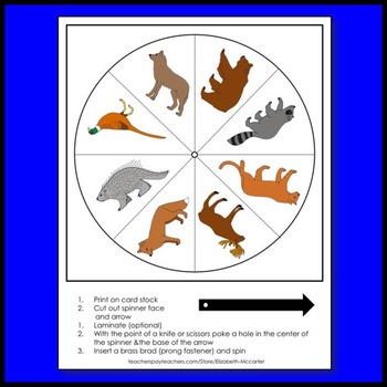 Woodland Animal Spin and Tally Math Center by Elizabeth McCarter