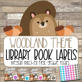 Preview of Woodland Animals Classroom Decor Library Book Labels