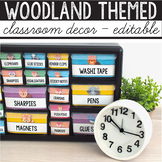 Camping Theme Classroom Decor Editable Woodland Animals Cl