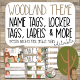 Woodland Animals Classroom Decor Name Tags, Locker Tags, T