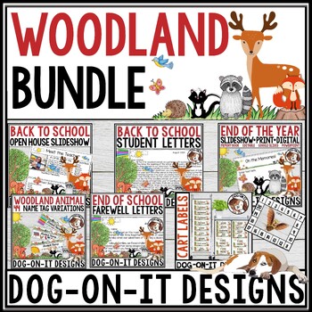 Preview of Woodland Animals Classroom Theme Bundle Back to School End of Year