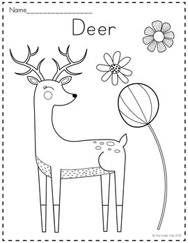 woodland animals coloring pagesthe kinder kids  tpt