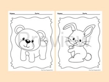 Woodland Forest Animals Coloring Pages - 8 Designs - Fox ...