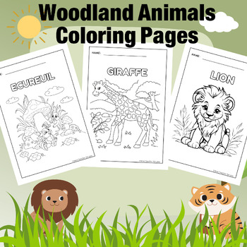 Preview of Woodland Animals Coloring Pages - Forest Animals Coloring Sheets - Coloring Book