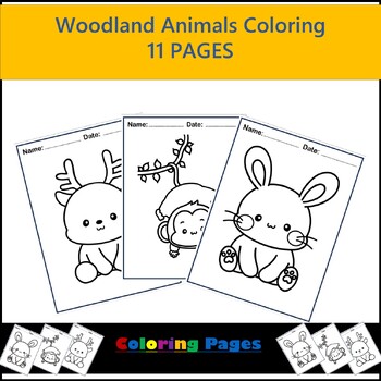 Preview of Woodland Animals Coloring Pages - Forest Animals Coloring Sheets For Kids