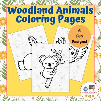 Preview of Woodland Animals Coloring Pages - Forest Animals - Fall Autumn - Coloring Book