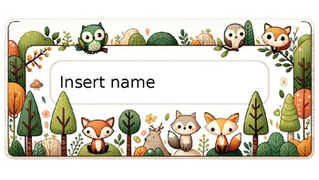 Preview of Woodland Animals: Desk labels