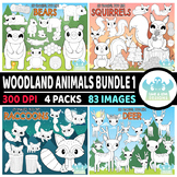 Woodland Animals Digital Stamps Bundle 1 (Lime and Kiwi Designs)