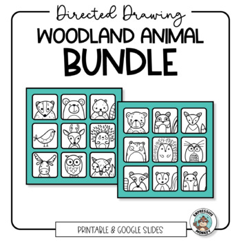 Preview of Woodland Animals Directed Drawing Bundle - Distance Learning Activity