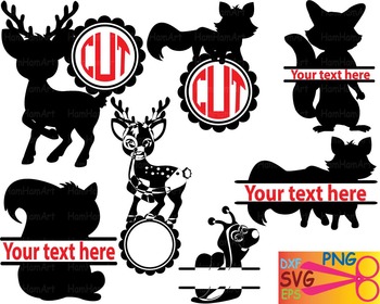 Download Woodland Animals Eps Svg Dxf School Reward Cutting Cut Logo Monogram Color 26s