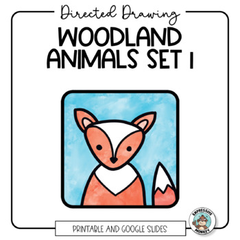 Preview of Woodland Animals • Easy Directed Drawing • Fun Elementary Art Sub Lesson