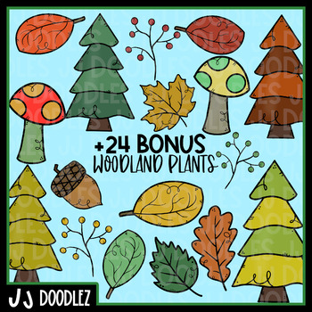 Woodland Animals Full Body Clipart by JJ Doodlez | TpT